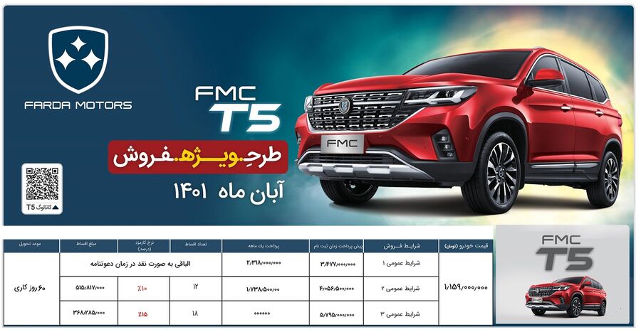 طرح جدید فروش محصولات فرداموتورز - آذر 1401
