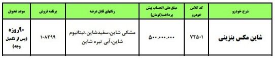 طرح فروش شاین مکس ایران خودرو با قیمت جدید
