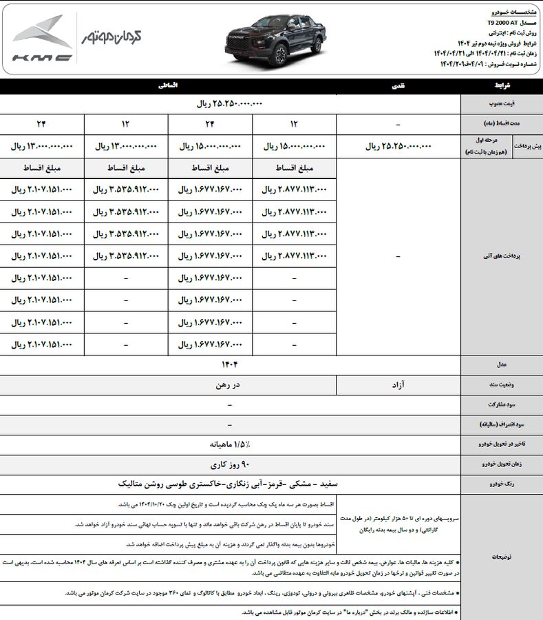 آغاز فروش نقد و اقساط خودروهای T۹ و ایگل از ۲۱ تیر با مزایای ویژه