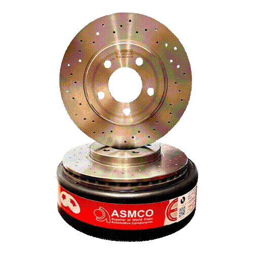 قیمت و خرید دیسک ترمز جلو پژو 206 RC سوراخ دار آسمکو