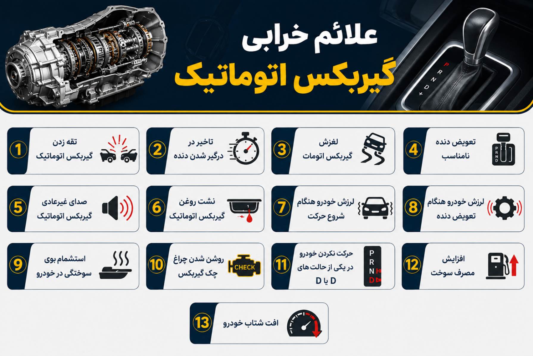 عیب یابی گیربکس اتوماتیک: رایگان؛ بدون پرداخت ریالی هزینه
