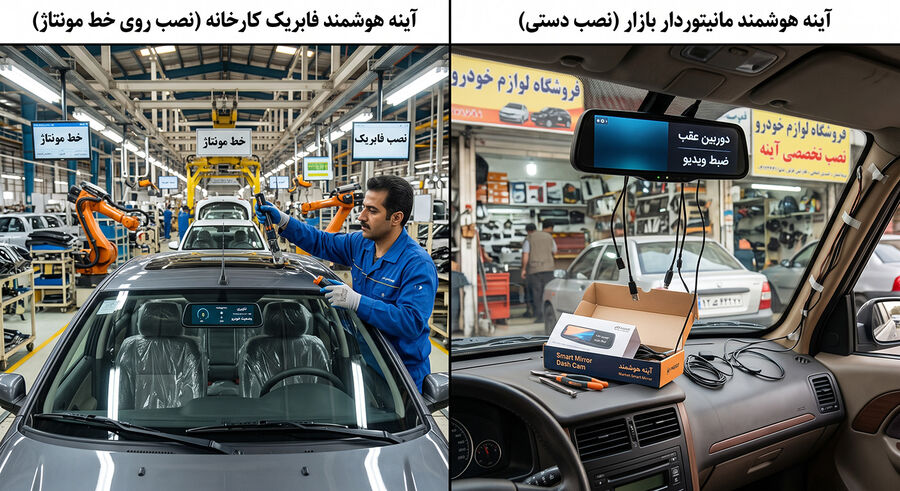 تفاوت آینه دوربین دار ماشین هوشمند کارخانه ای و شرکتی
